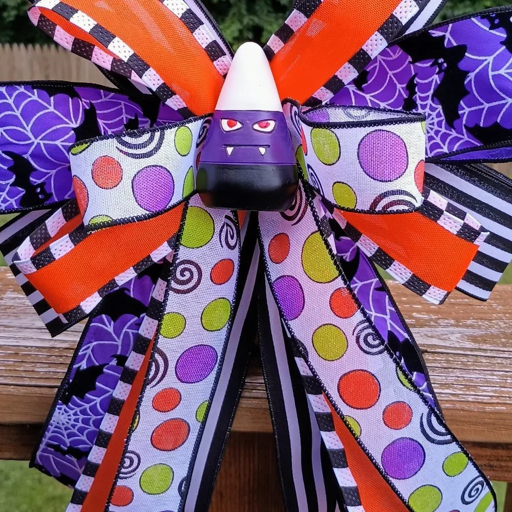 Halloween Bow, Candy Corn Bow, Wreath Bow, Lantern Bow, Basket Bow,Spooky Bow